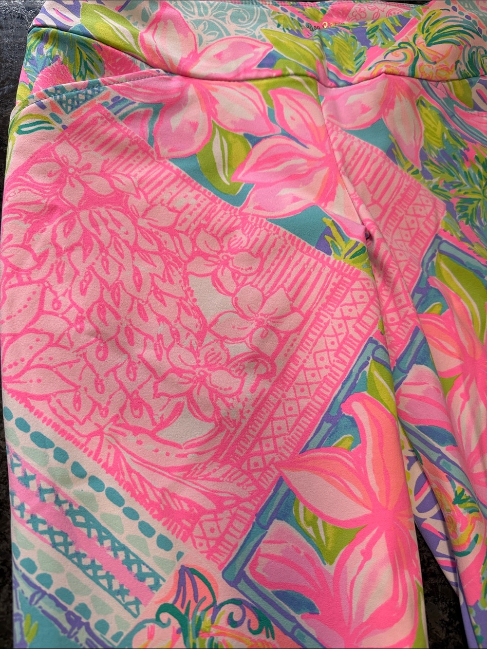 Lilly Pulitzer Pink Tropical Floral Stretch Luxletic Pants - Picture 5 of 6